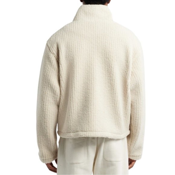 Honor‎ the Gift Crop Ribbed Fleece Zip Jacket Small Tan Cream - Picture 3 of 13